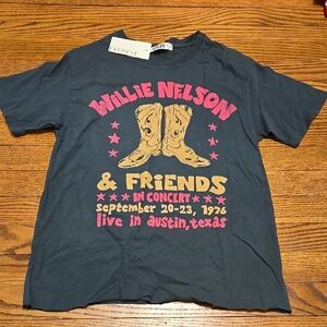 Graphic Tee Cowboy Boots and Willie Nelson 1976 NEW Anthropologie x Letluv
